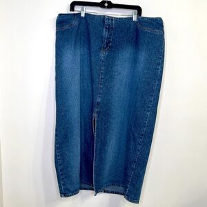 Classic Denim Midi Skirt in Size 24W